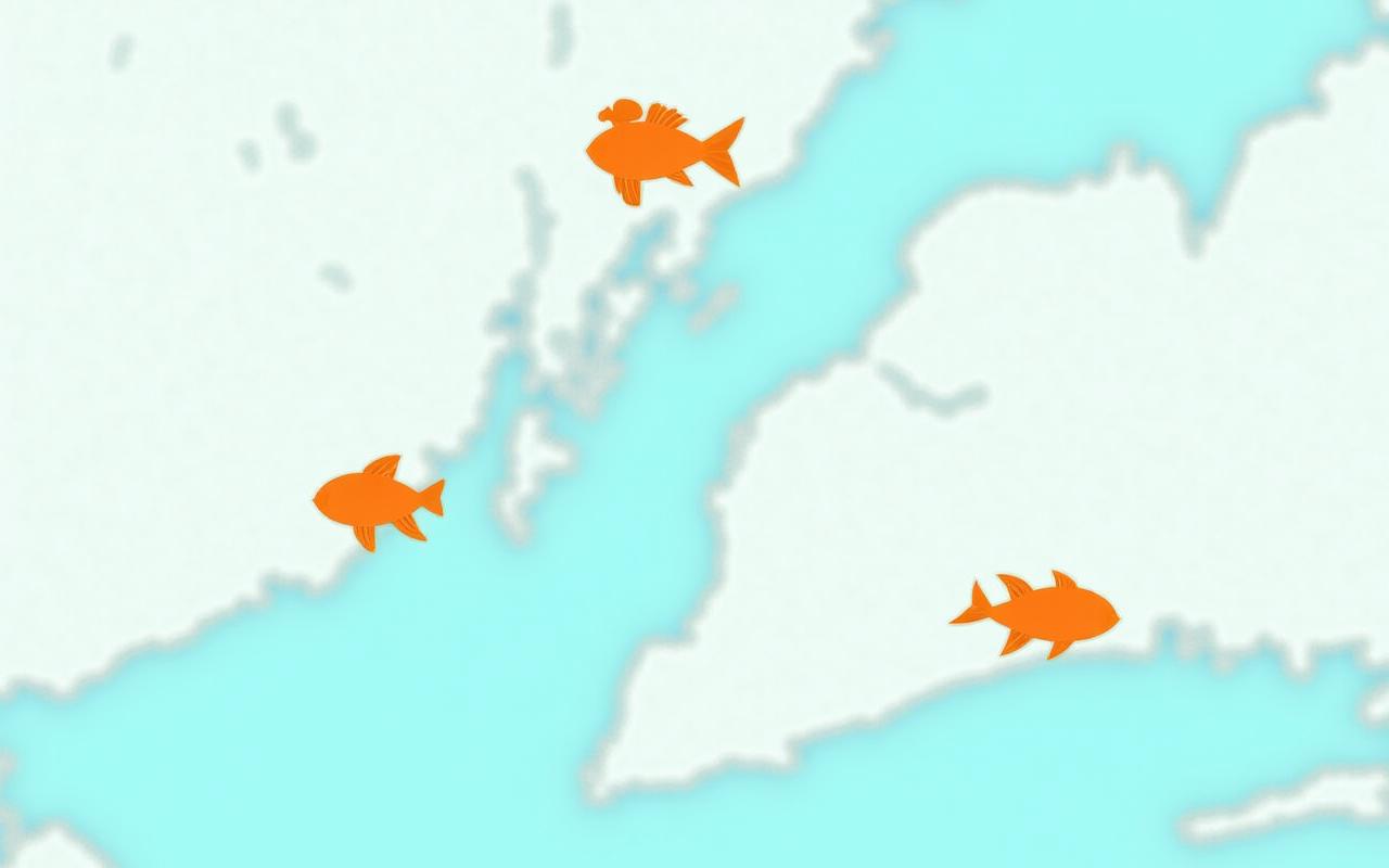 Member view of interactive fishing map with pins and status updates